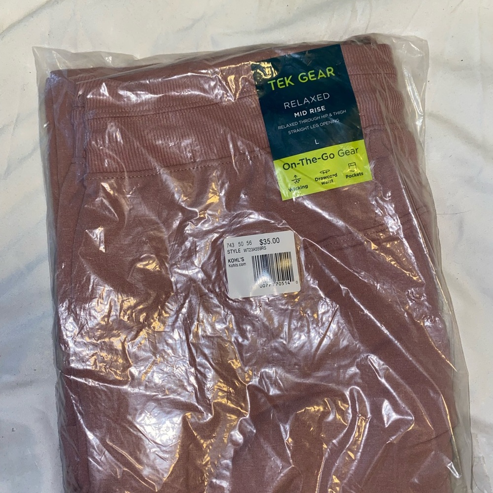 Tek Gear Large Women’s Relaxed Mid Rise Pant in Light Pink from Kohl’s